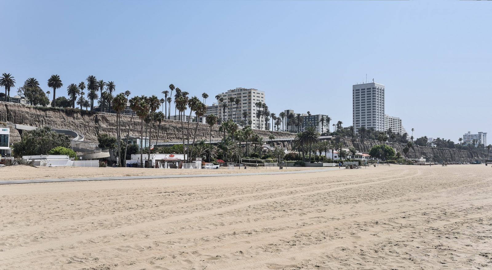 Santa Monica State Beach and the coastal bluffs